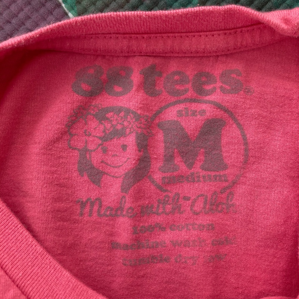 88tees Pink “Mahaloha” Tee with Hibiscus Print - Picture 7 of 7
